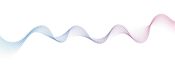 Flowing Dot Wave halftone gradient pattern on transparent background	
