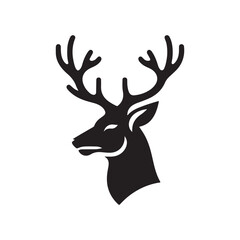 Deer head silhouette vector art illustration