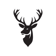 Deer head silhouette vector art illustration