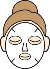 Woman Relaxing with a Face Mask icon.
