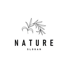 Fototapeta premium illustration template nature logo leaf botanical simple organic beautiful hand drawn minimalist plant