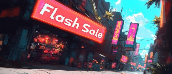 Vibrant Watercolor Market Scene