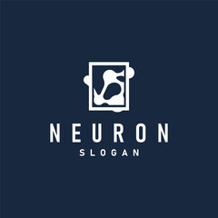 Neuron Logo, Neuron Nerve or Seaweed Vector Abstract Molecule Design, Template Illustration