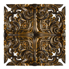 Ornate Rococo Panel – High-Detail Gold & Wooden Decorative Element