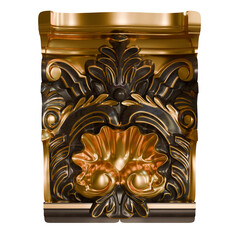 Intricate Baroque Wood and Gold Ornament - 3D Render of Decorative Frame for Royal Interiors and Classic Design