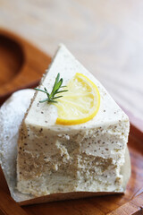 Earl Grey Lemon Cake with slice of lemon