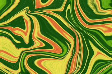 Beautiful green yellow vegetable tone marble texture liquid high quality background