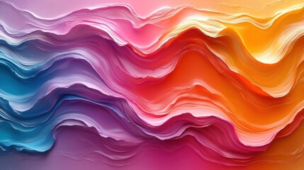 Obraz premium Abstract waves of vibrant colors blending harmoniously.
