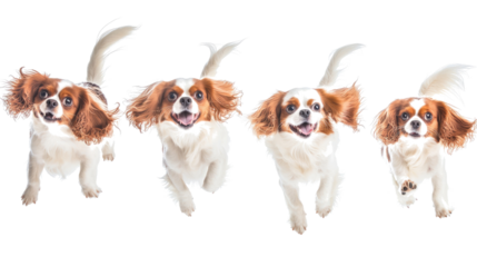 Playful Dogs Jumping Joyfully With Tails Wagging in Bright Setting Generative AI