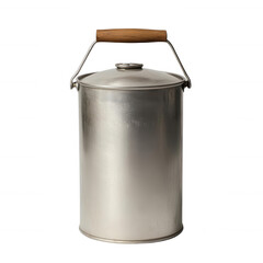 Stainless steel canister with wooden handle, ideal for storing kitchen essentials. Perfect for stylish and functional home organization.