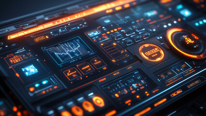 Obraz premium Sleek Futuristic Smart Home Control Panel for Modern Living