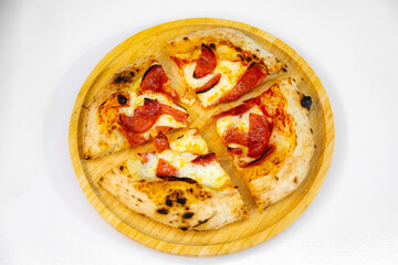 Classic rustic artisanal pizza with long-maturing dough