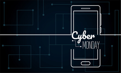 Cyber monday poster discount Vector