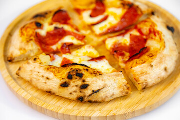 Classic rustic artisanal pizza with long-maturing dough