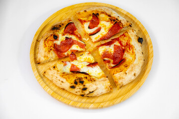 Classic rustic artisanal pizza with long-maturing dough