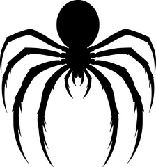 Black spider arachnid silhouette vector graphic