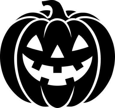 Carved Jack-O-Lantern Halloween pumpkin silhouette vector graphic