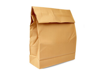 Brown Paper Bag. Food Delivery, Takeout, or Groceries. Isolated on Transparent Background. PNG