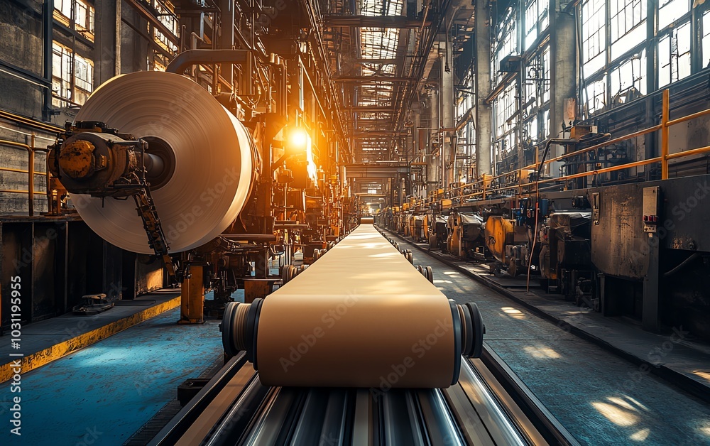 Aufkleber industrial paperboard production line showcasing advanced machinery in action, emphasizing the effic