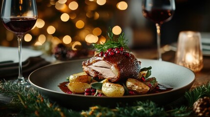 Holiday dining: crispy duck confit with roasted potatoes for festive gatherings