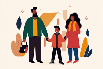 A Heartwarming Family Scene Emphasizing Togetherness and Love in a Cozy Home Setting
