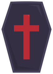 Obraz premium Flat vector icon of coffin isolated on white background.