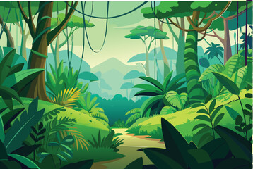 jungle background for video vector illustration 