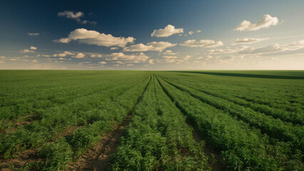 Fototapeta premium field and blue sky