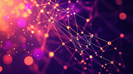 Obraz premium Blurred image of gold, purple and black background with shimmering, with bokeh effect. AI generation.