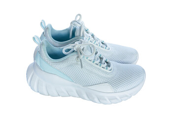 White sport running shoes or sneakers isolated on transparent background, PNG File © banphote