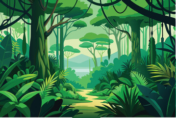 jungle background for video vector illustration 
