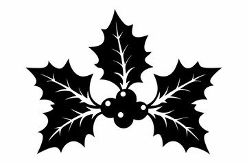 Christmas Mistletoe and Holly Berry Icon, Holly Berry silhouette	