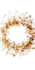 Obraz premium Festive brushstroke champagne bubbles circular wreath