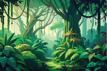 jungle background for video vector illustration 