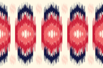 Seamless pattern, red and white sweater fabric pattern, Christmas and New Year winter ikat, textile apparel knitting pattern.