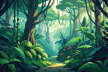 jungle background for video vector illustration 