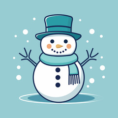 colours merry christmas snowman vector