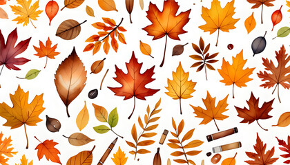 autumn leaves seamless pattern