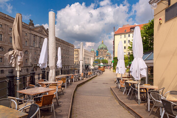 The historic quarter Nikolaivirtel, located in the Mitte district on the east bank of the Spree River in Berlin, Germany