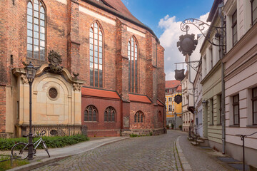 The historic quarter Nikolaivirtel, located in the Mitte district on the east bank of the Spree...