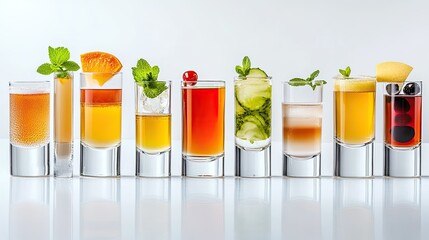Colorful Assortment of Refreshing Shot Glasses