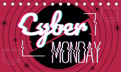 Fototapeta premium Cyber Monday poster discount Vector