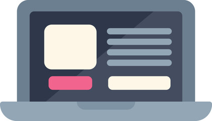 Laptop displaying a website design program interface, showing placeholders for images and text, perfect for topics like web design and development