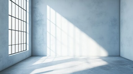 Bright Minimalist Room with Large Window Shadows