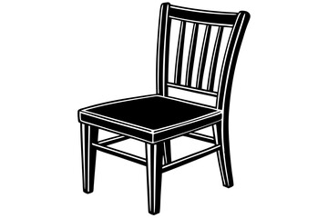 Beautiful chair made from wood vector art illustration