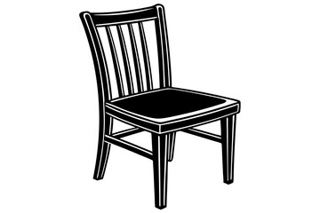  Beautiful chair made from wood vector art illustration