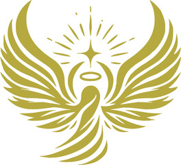 Divine Angel Wings vector. Elegant Spiritual Design
