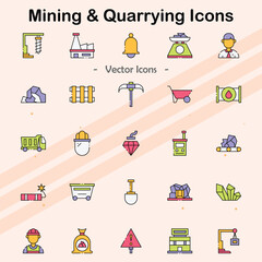 Icons representing mining and quarrying activities.