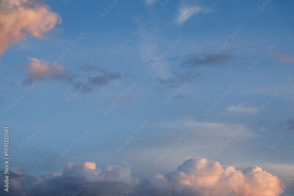 Wall mural beautiful view of blue sky with fluffy clouds