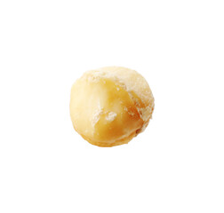 One peeled macadamia nut isolated on white